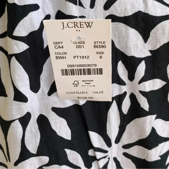 NWT J Crew Midi Dress 6 Tie Front Cutout Black Floral Sleeveless Sundress Tiered - Picture 12 of 16